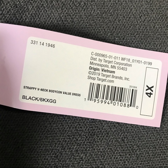 Wild fable black strappy v-neck bodycon dress size 4X NWT - Picture 4 of 4